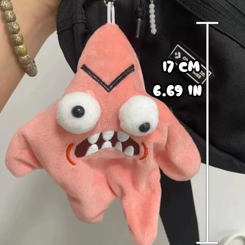 Moving Patrick Grouchy Patrick Glitter Star Stress Relief Funny Plush Doll Bag Hanging Plush Toy Neat and Quirky Toy Hanging