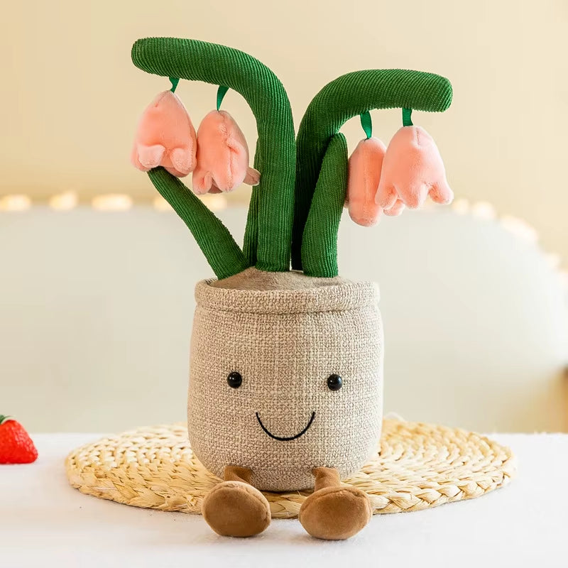 Jellycats Stuffed Plush Plants Lifelike Potted Plant Plush Doll Succulent Pine Tree Cake Bamboo Cactus Pillow Cushion Toy Decorj