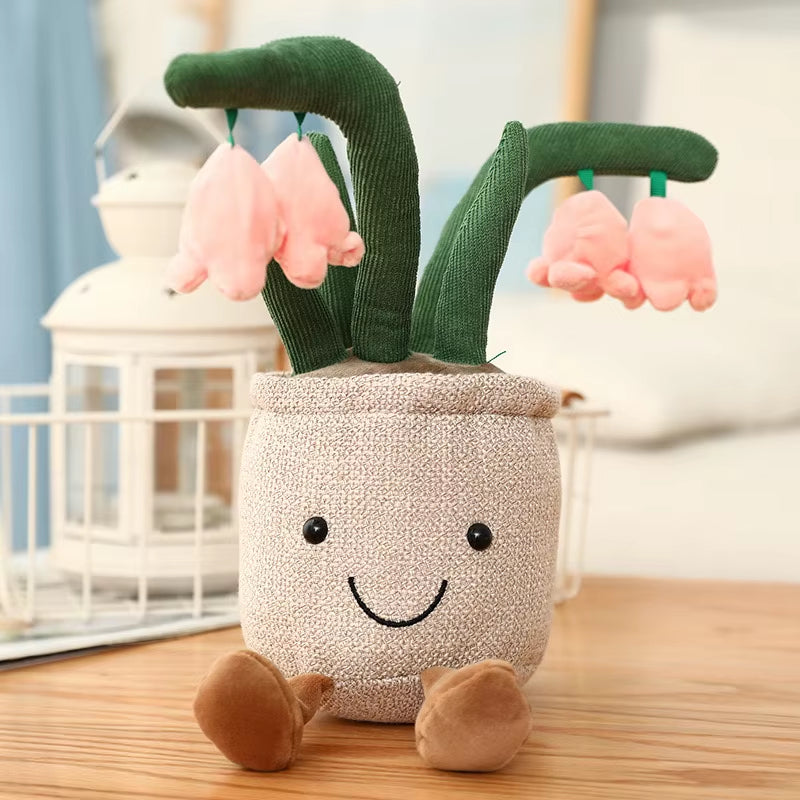 Jellycats Stuffed Plush Plants Lifelike Potted Plant Plush Doll Succulent Pine Tree Cake Bamboo Cactus Pillow Cushion Toy Decor