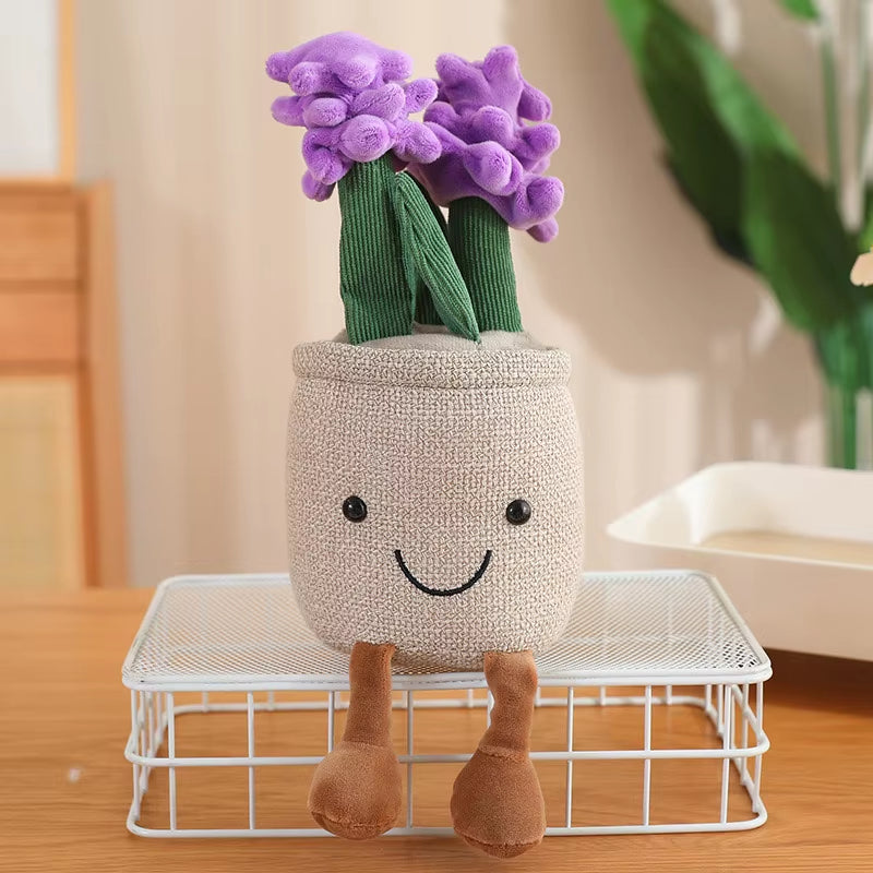 Jellycats Stuffed Plush Plants Lifelike Potted Plant Plush Doll Succulent Pine Tree Cake Bamboo Cactus Pillow Cushion Toy Decor