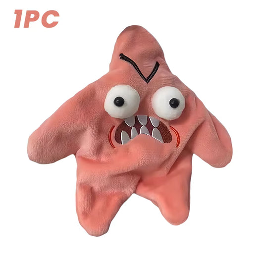 Moving Patrick Grouchy Patrick Glitter Star Stress Relief Funny Plush Doll Bag Hanging Plush Toy Neat and Quirky Toy Hanging