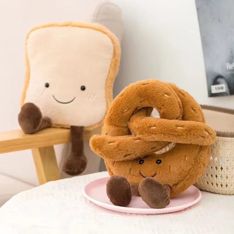 Jellycats Cute Plush Toast Bread Pretzel Croissant Baguettes Toy Stuffed Food Bread Soft Doll Decora Sofa Room Birthday Gift Toy