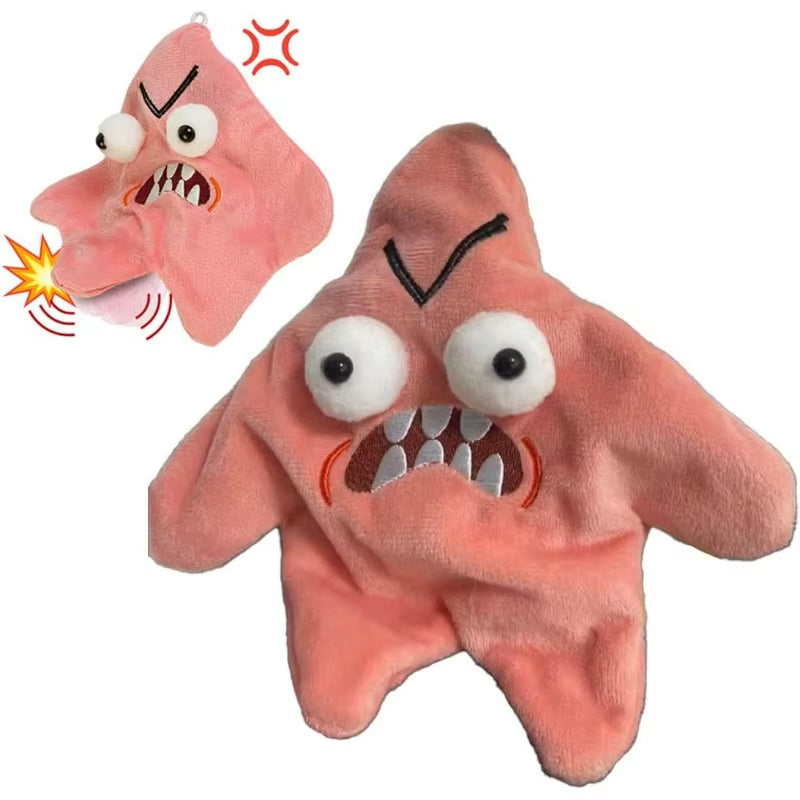 Moving Patrick Grouchy Patrick Glitter Star Stress Relief Funny Plush Doll Bag Hanging Plush Toy Neat and Quirky Toy Hanging