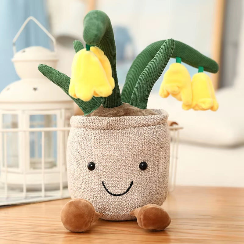 Jellycats Stuffed Plush Plants Lifelike Potted Plant Plush Doll Succulent Pine Tree Cake Bamboo Cactus Pillow Cushion Toy Decor