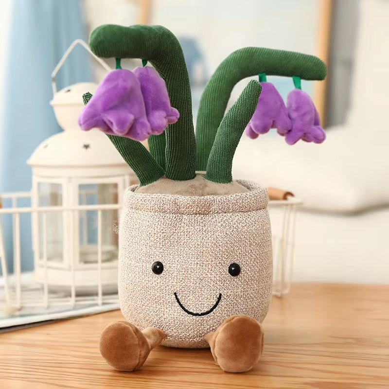 Jellycats Stuffed Plush Plants Lifelike Potted Plant Plush Doll Succulent Pine Tree Cake Bamboo Cactus Pillow Cushion Toy Decor