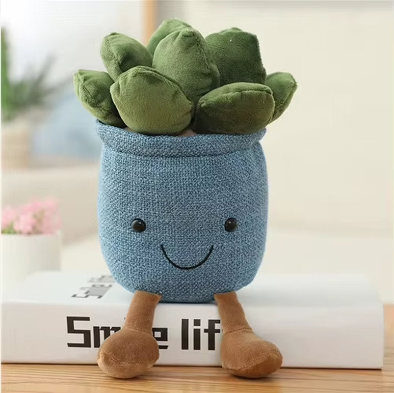 Jellycats Stuffed Plush Plants Lifelike Potted Plant Plush Doll Succulent Pine Tree Cake Bamboo Cactus Pillow Cushion Toy Decor