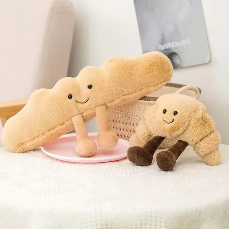 Jellycats Cute Plush Toast Bread Pretzel Croissant Baguettes Toy Stuffed Food Bread Soft Doll Decora Sofa Room Birthday Gift Toy