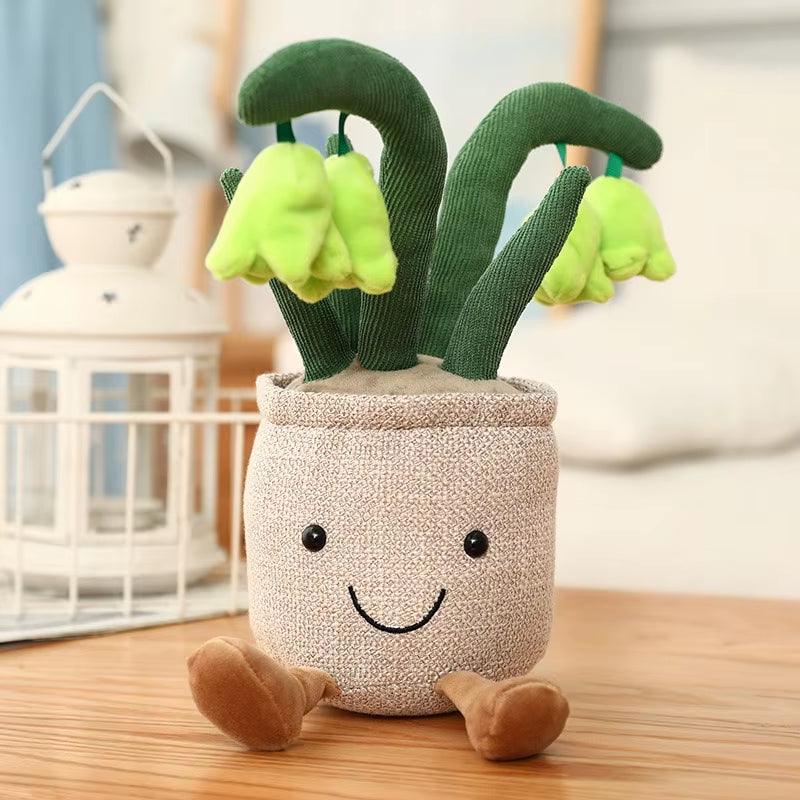 Jellycats Stuffed Plush Plants Lifelike Potted Plant Plush Doll Succulent Pine Tree Cake Bamboo Cactus Pillow Cushion Toy Decor