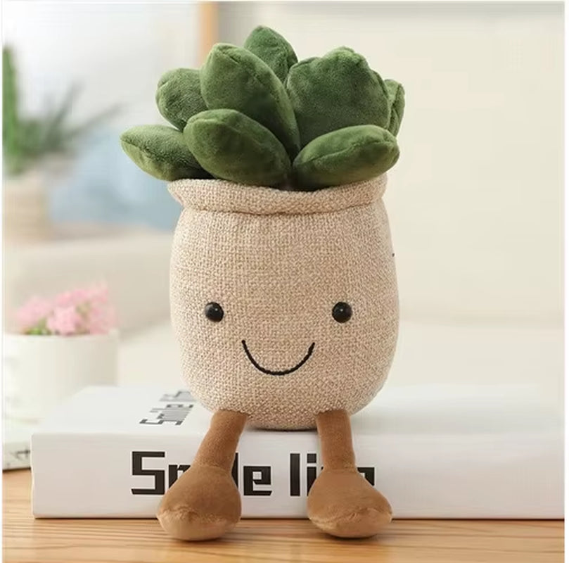 Jellycats Stuffed Plush Plants Lifelike Potted Plant Plush Doll Succulent Pine Tree Cake Bamboo Cactus Pillow Cushion Toy Decor